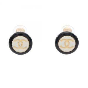 CHANEL Black Logo Earrings